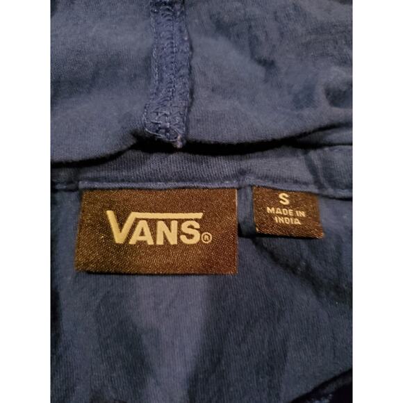 Vans Off The Wall Mens Hoodie Sz S Blue Long Sleeve Cotton Skateboarding - Picture 4 of 6